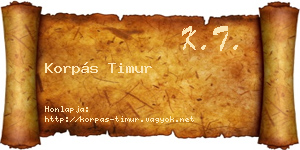 Korpás Timur névjegykártya